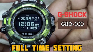 How To Setting Time Manually G-SHOCK GBD-100 Watch, Without Bluetooth Connected