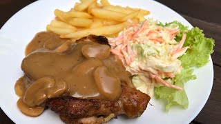 How to make Restaurant Style Chicken Chop at home / Chicken Chop with Mushroom Sauce