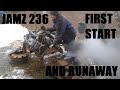 Old soviet truck engine first start in 7 years  runaway  jamz 236