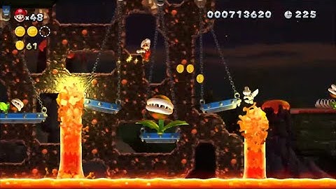 NSMBU Custom Level - Burning Piranha Bridges