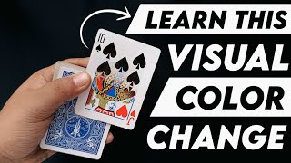 LEARN THIS INSTANT & VISUAL CARD COLOR CHANGE | Bottom Palm/Steal Change & Variations Tutorial