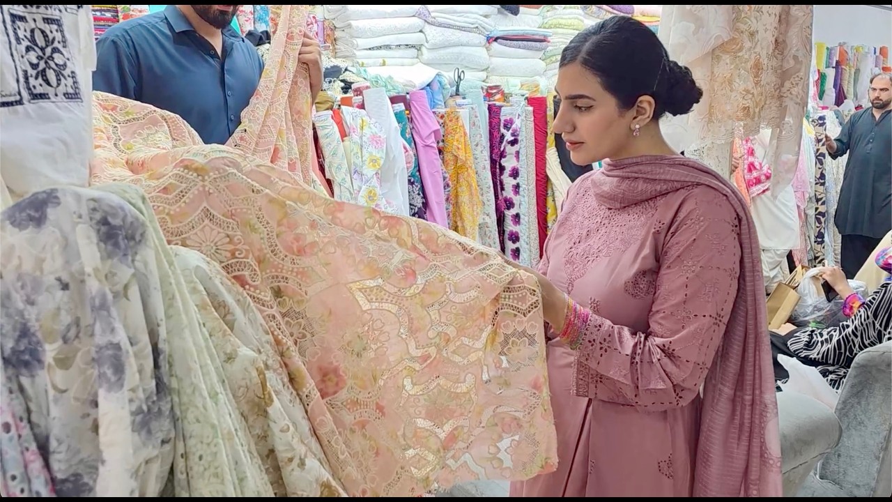 Fabric Hunt for Recreating Zarashahjahan Anarkali Frock | 3k Schiffli Lawn Prints| Polkadot crochet