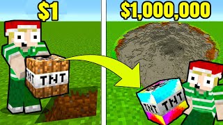 $1 TNT vs $1,000,000 TNT I Minecraft!!