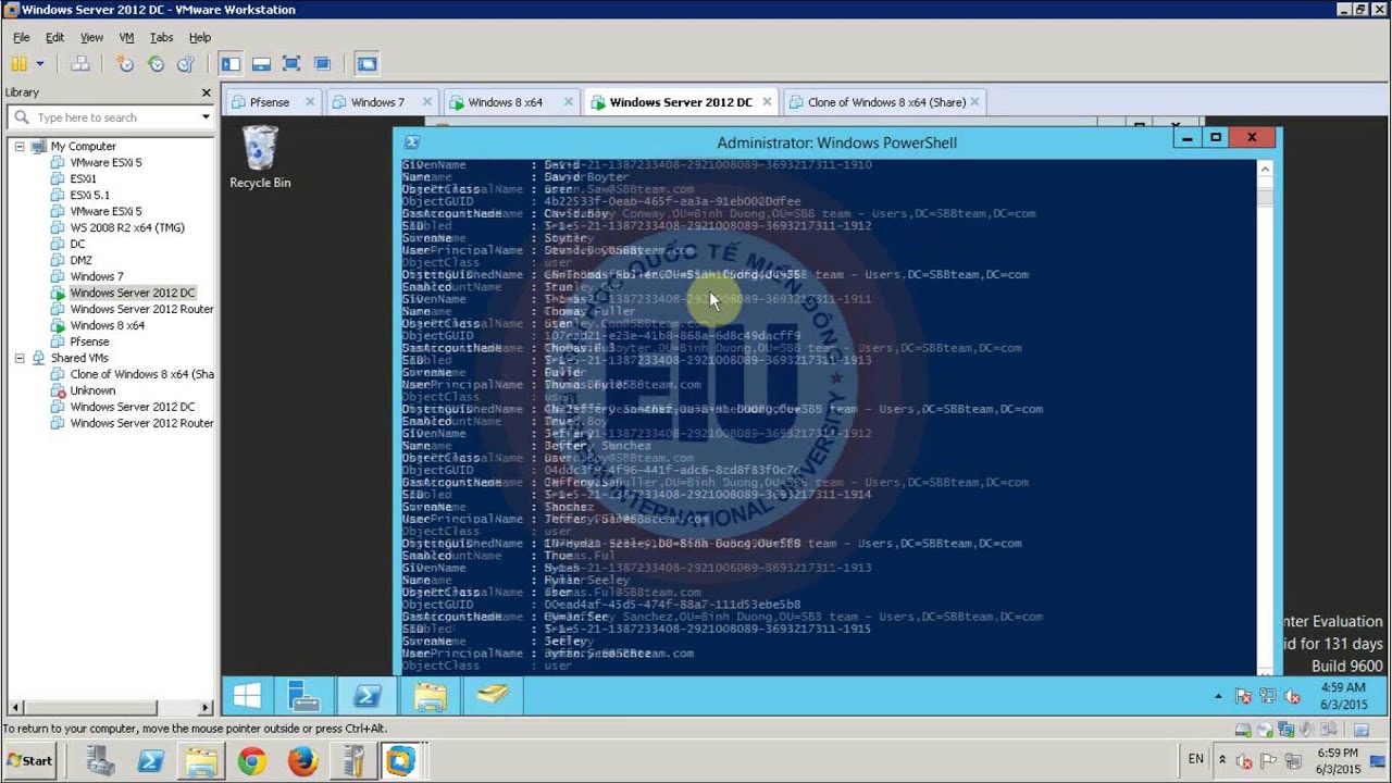 Tạo user hàng loạt PowerShell và csv Windows Server 2012 - YouTube