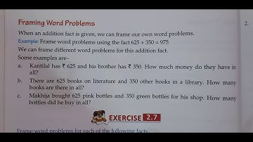 Framing Word Problems class 3