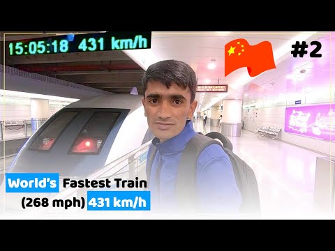 Shanghai Maglev Worlds Fastest Train in China - Speed 431 km/h