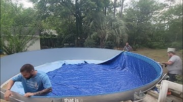 How to hang a Above ground pool liner.