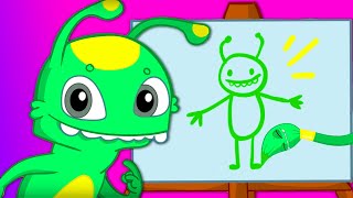 Magic Colors and Numbers! Learn with Groovy The Martian who transforms into Paint Brush and Numbers