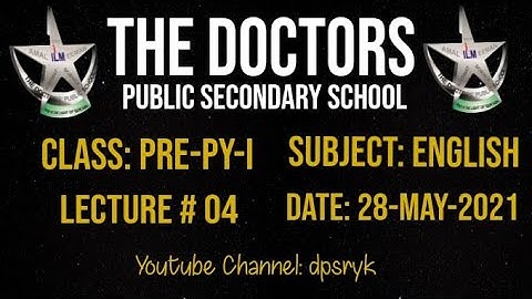 Class Pre-Py-1 English Lecture # 4 [28-May-2021] dpsryk