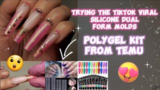 TRYING A POLYGEL KIT FROM TEMU! & DUAL FORM SILICONE MOLDS? I'M NOT SURE ABOUT THESE 🤔