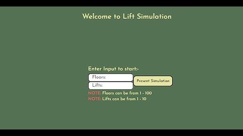 Lift Simulation Preview Video using Html/CSS and Vanilla Javascript
