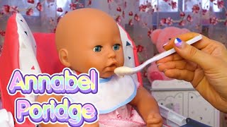 Pretend to play cooking porridge for Annabelle |  Baby doll videos for kids. Baby Dolls and toys