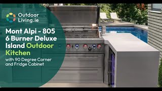 Mont Alpi - 805 6 Burner Deluxe Island Outdoor Kitchen