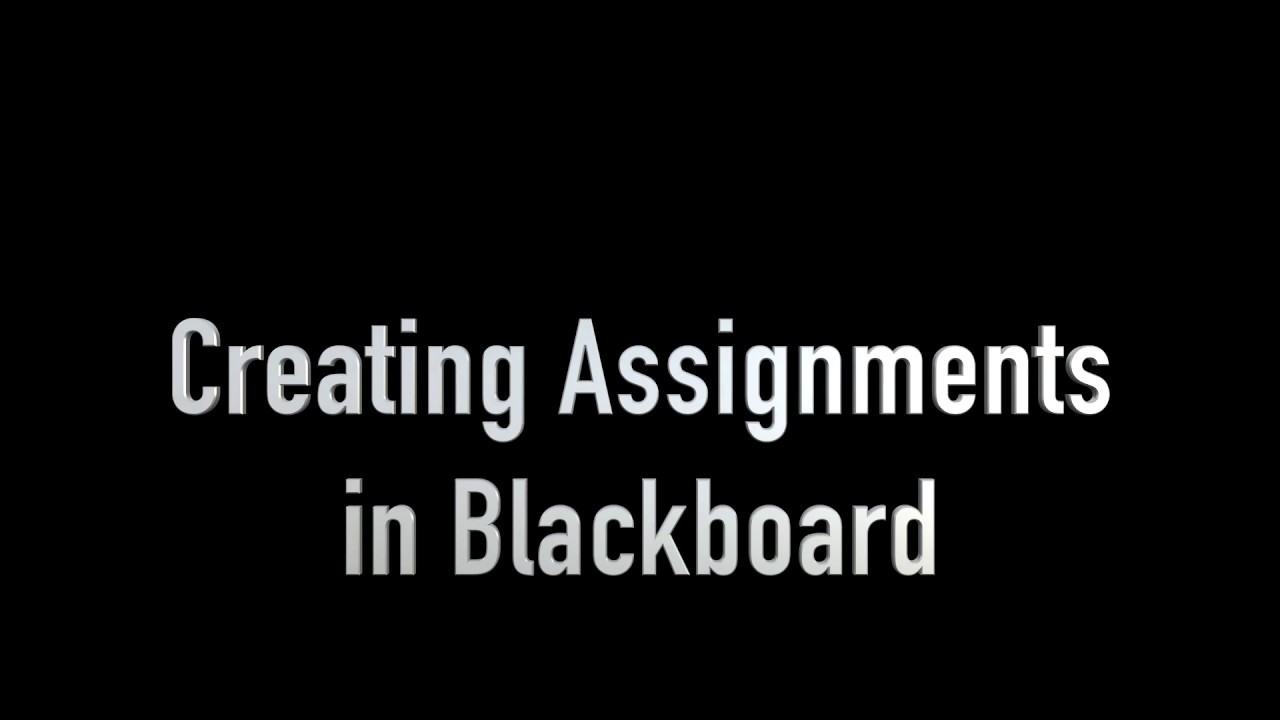 create assignment on blackboard