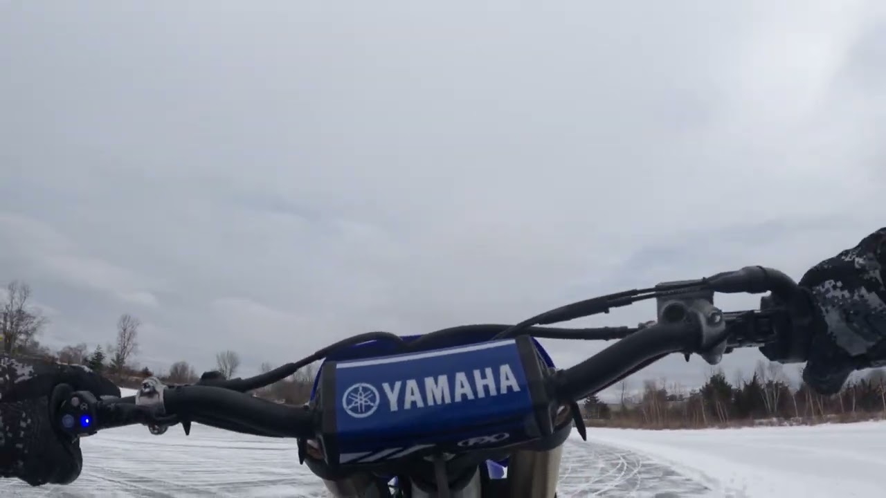 First time ever on ice yz250f michigan winter 