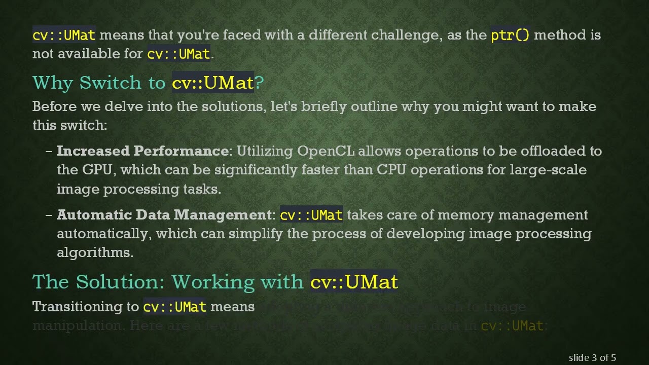 Transitioning from cv::Mat to cv::UMat in OpenCV: A Guide for Boosting Image Processing Speed