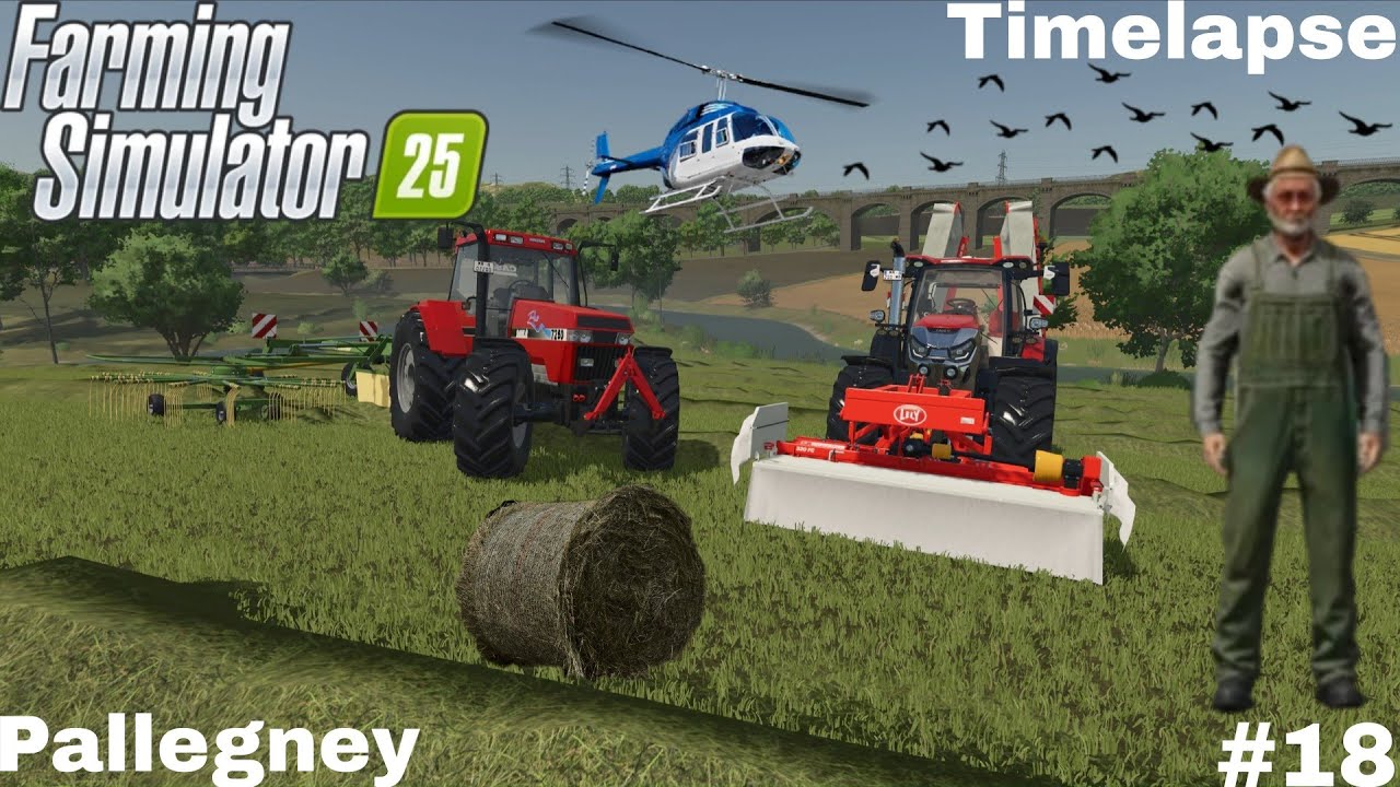 🍀 FAUCHAGE, ANDAINAGE & PRESSAGE DE 47 BOTTES D'HERBE | Farming Simulator 25 | Pallegney Ép18