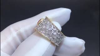 Custom Buccellati 18k Gold Diamond & Ruby Band Ring