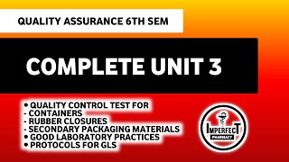 Quality Control Test For Containers | Rubber Closures | Good Laboratory Practice | Quality Assurance