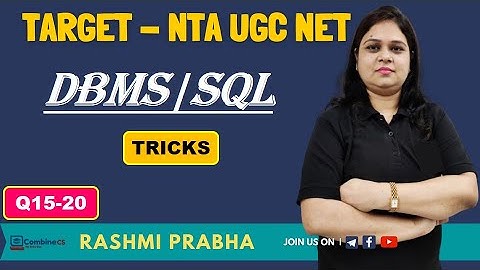 SQL | UGC NET JRF | DBMS SQL QUERIES NOV. 2020 (Past Paper solutions) | Rashmi Ma