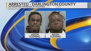 2 men each face 9 attempted murder charges after shooting into Darlington County home, deputies say