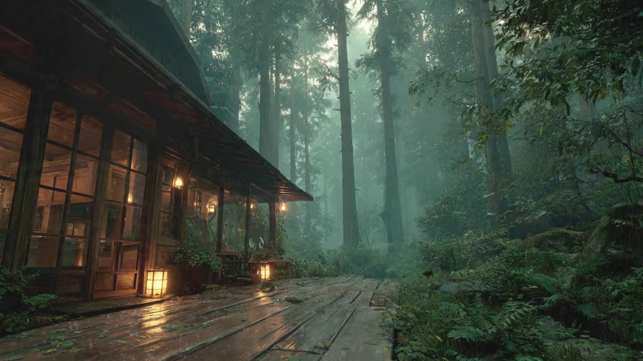 Peaceful Cabin Rain for Sleep — Natural Rain Noise All Night