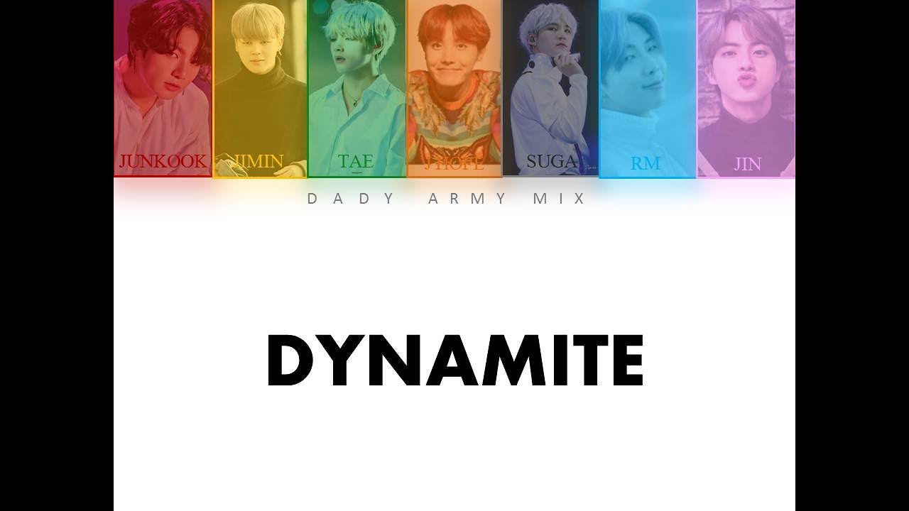 BTS 'Dynamite' Lyrics (방탄소년단 Dynamite 가사) (Color Coded Lyrics) DADY ...