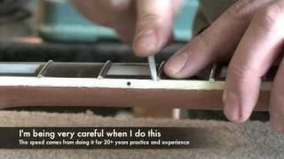 Feline Guitar Workshop smoothing fret ends
