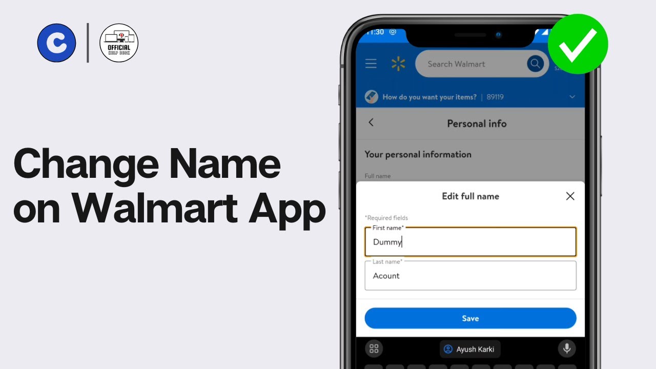 How to Change Name on Walmart App 2024 | Update Walmart Account ...