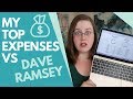 My top expenses VERSUS Dave Ramsey!