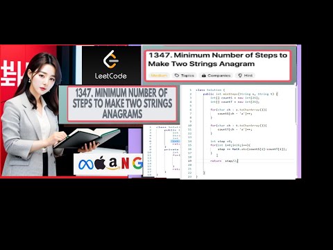 Minimum Number of Steps to Make Two Strings Anagram | LeetCode 1347 | Java Code  #leetcode #coding