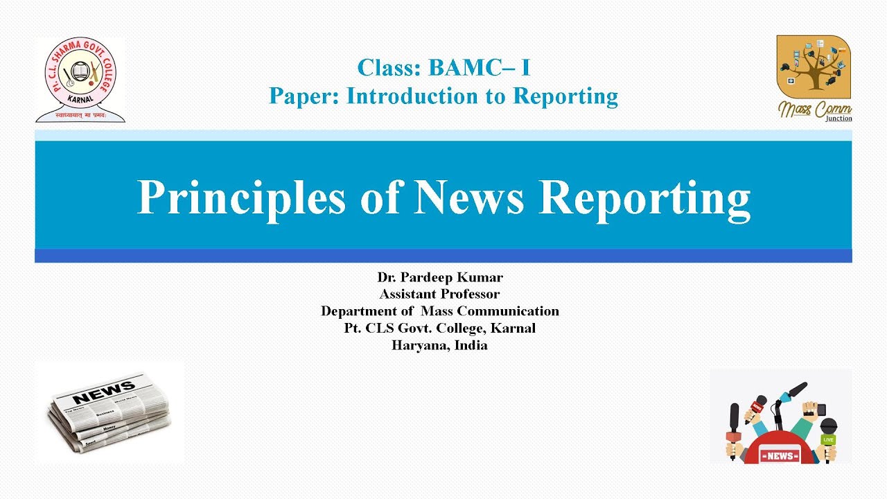 principles of news presentation