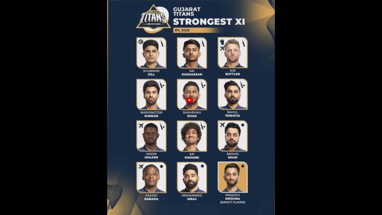 Gujarat Titans Strongest Playing XI for IPL 2026 🔥🏏 Unbeatable Team!