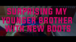 Surprising my brother with new football boots