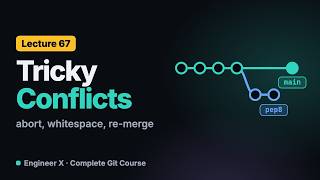 Advanced Git Merge Conflicts: Abort, Ignore Whitespace, Re-merge a File | Git Course L67