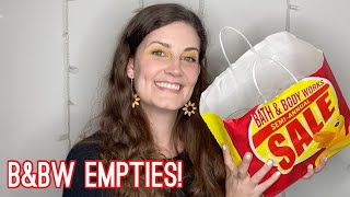 BATH &amp; BODY WORKS EMPTIES ! | CANDLE FAVORITES PLUS BODY CARE!