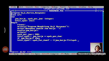 program "Menghitung Gaji Karyawan" menggunakan TURBO PASCAL