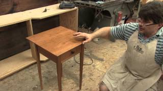 Rob Cosman This was our first hand tool project using hardwood. It is a classic Shaker design, it was also the first project with a drawer. We used