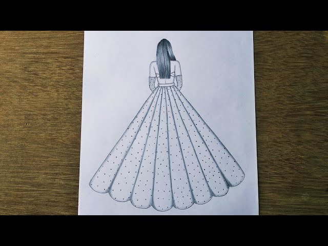 How to draw a Beautiful Girl Dress || pencil sketch for beginner || easy  drawing || dress drawing - YouTube