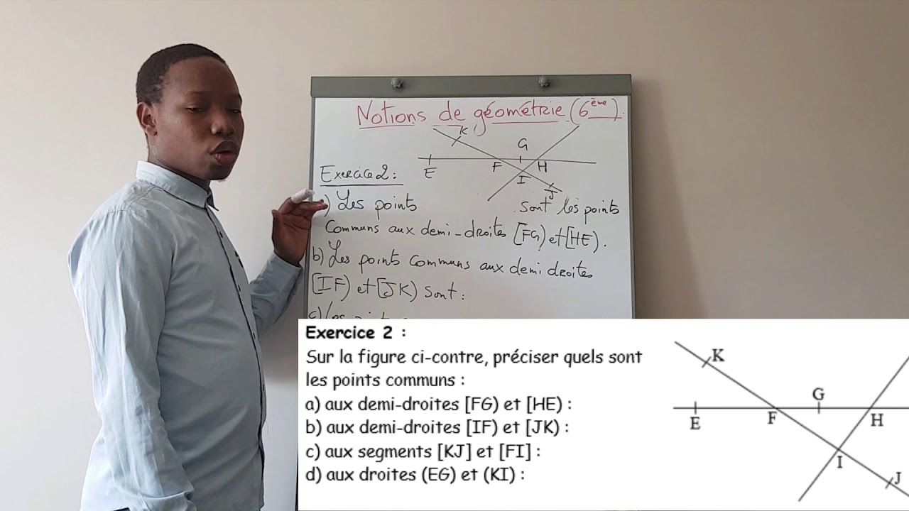 (Shimaoré). 6ème - Exercices : Notions de géométrie - point, segment