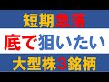 短期で急落！底で狙いたい大型株３銘柄