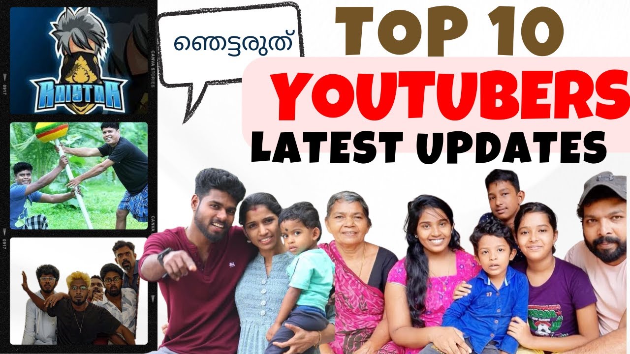 TOP 10 youtubers in kerala top10youtubechannels YouTube