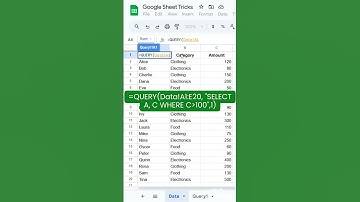Google Sheet trick 7 using SQL query in spreadsheet #exceltips #google