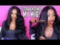 I Straightened My $20 Synthetic Wig w/ a HOT COMB! Does It Work?