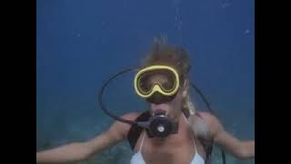 Bikini scuba girl is attacked by diver with knife, Charlies Angels