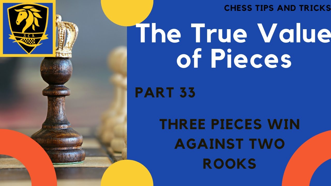 The True Value of Pieces | part 33 | Three Pieces Win against Two Rooks ...