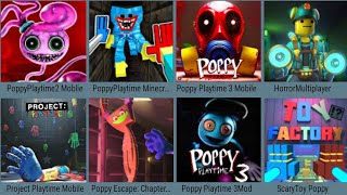 Poppy Playtime 2 Mobile Full Game , Poppy 1+3 Minecraft, Project MultiPlayer ,Poppy Escape, ScaryToy