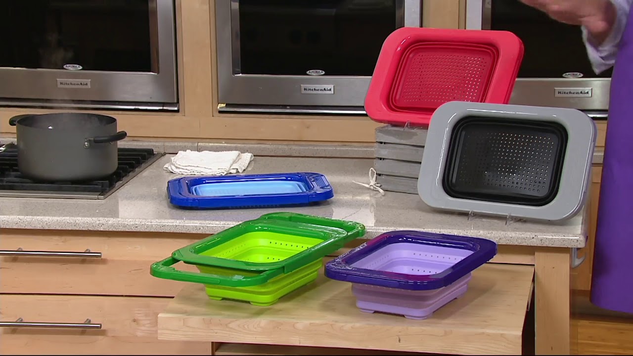 Cook's Essentials 3-in-1 Collapsible Colander on QVC