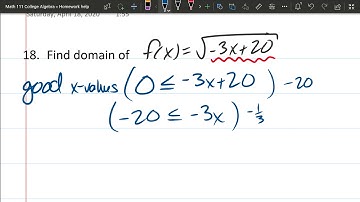 Math 111 1.4 Ex Domain Of Square Root