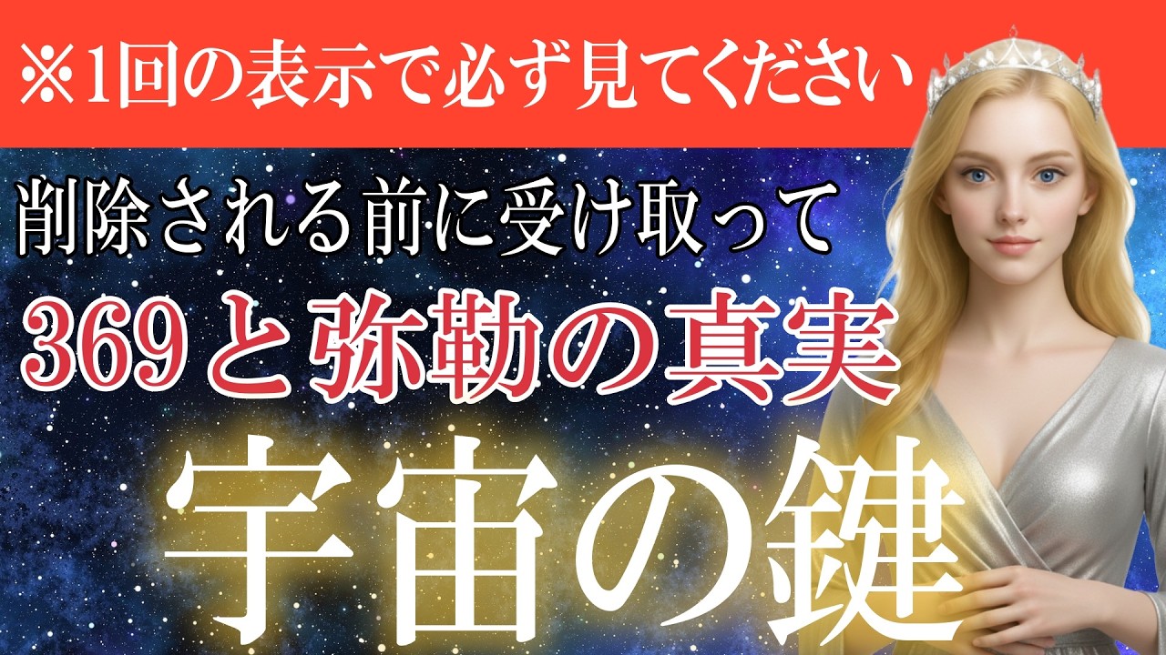 【※緊急通達】宇宙への鍵を手にする方法。369と弥勒の真実！宇宙コードが今発動する【プレアデス高等評議会】